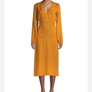 Sanctuary Burnt‎ Orange Surplice Midi Dress